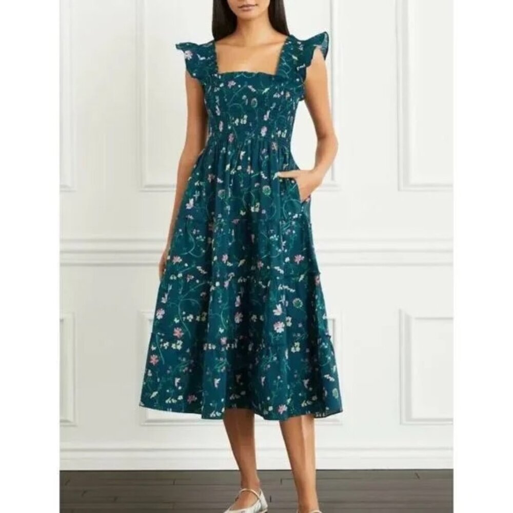 Hill House - The Ellie Nap Dress – Moody Floral Poplin (Size M)